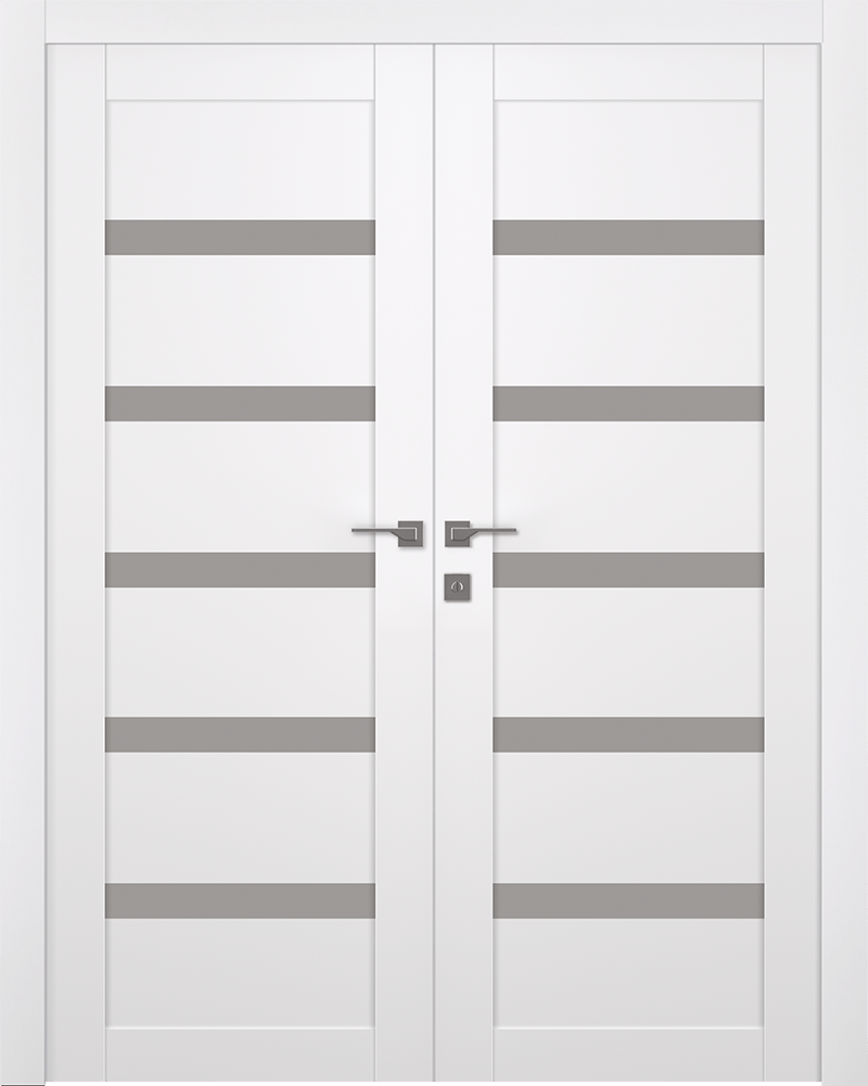 LEORA VETRO SNOW WHITE DOUBLE BELLDINNI MODERN INTERIOR DOOR - 1
