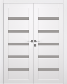 LEORA VETRO SNOW WHITE DOUBLE BELLDINNI MODERN INTERIOR DOOR - 1