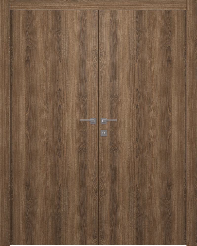 OPTIMA PECAN NUTWOOD DOUBLE DOORS BELLDINNI MODERN INTERIOR DOOR - 4