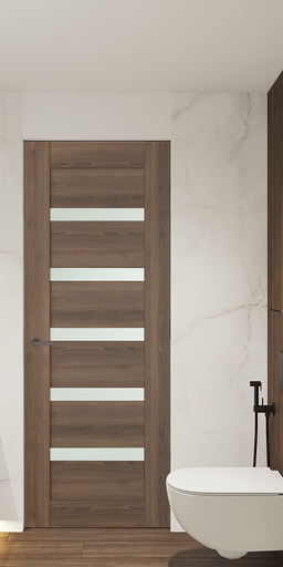 AVON 07-04 VETRO PECAN NUTWOOD INVISIBLE METAL FRAME BELLDINNI MODERN INTERIOR DOOR - 1