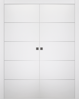 OPTIMA 4H SNOW WHITE DOUBLE POCKET BELLDINNI MODERN INTERIOR DOOR - 1