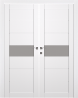 EDNA VETRO SNOW WHITE DOUBLE BELLDINNI MODERN INTERIOR DOOR - 1