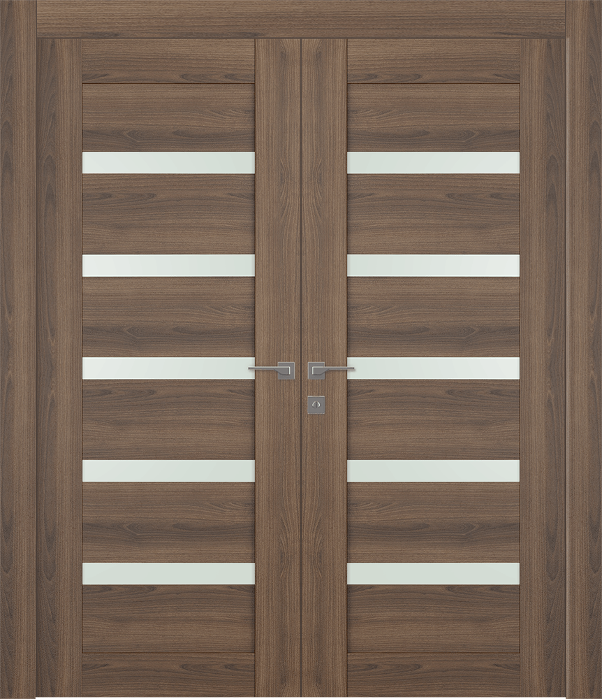 AVON 07-04 VETRO PECAN NUTWOOD DOUBLE DOORS BELLDINNI MODERN INTERIOR DOOR - 3