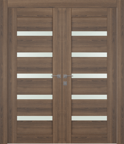 AVON 07-04 VETRO PECAN NUTWOOD DOUBLE DOORS BELLDINNI MODERN INTERIOR DOOR - 3