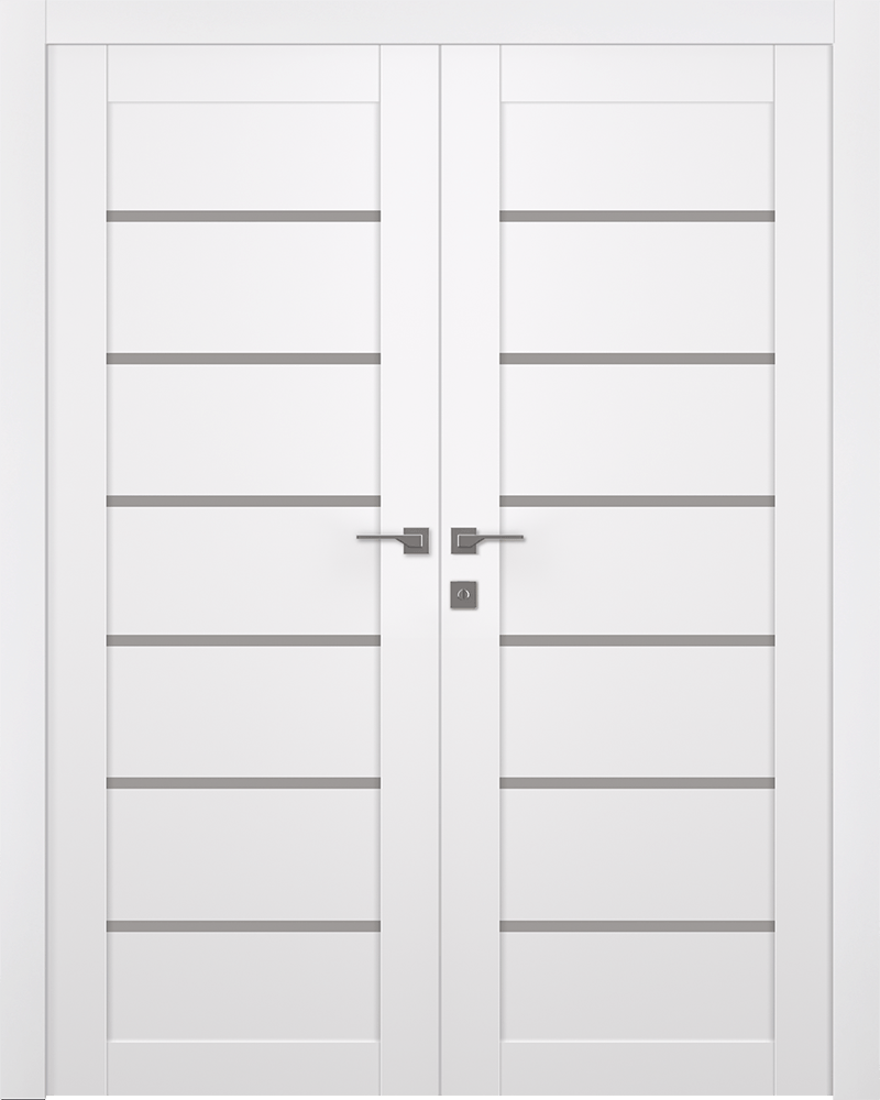 ALBA SNOW WHITE DOUBLE BELLDINNI MODERN INTERIOR DOOR - 1