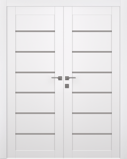 ALBA SNOW WHITE DOUBLE BELLDINNI MODERN INTERIOR DOOR - 1