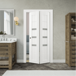 ROMI VETRO BIANCO NOBLE BI-FOLD BELLDINNI MODERN INTERIOR DOOR - 3