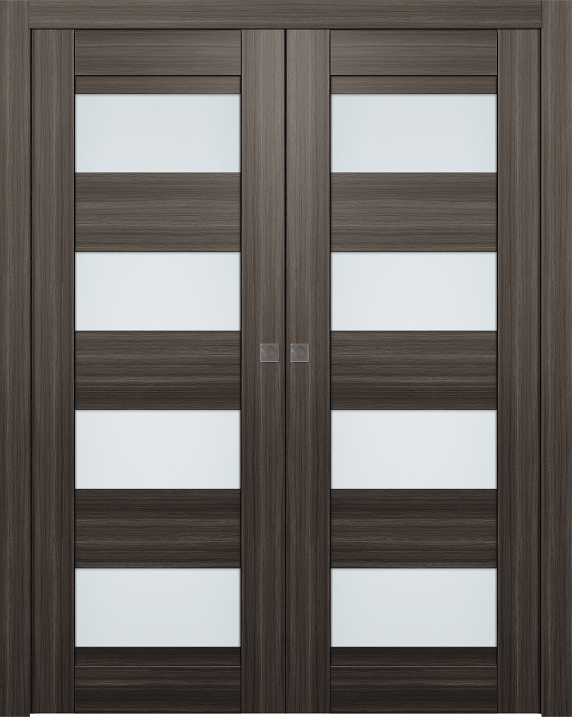 DELLA VETRO GRAY OAK DOUBLE POCKET BELLDINNI MODERN INTERIOR DOOR - 1