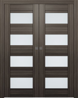 DELLA VETRO GRAY OAK DOUBLE POCKET BELLDINNI MODERN INTERIOR DOOR - 1