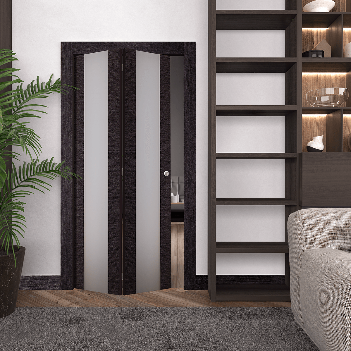 AVANTI 202 VETRO BLACK APRICOT BI-FOLD BELLDINNI MODERN INTERIOR DOOR - 6