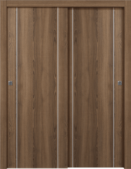 OPTIMA 2U PECAN NUTWOOD BYPASS DOORS BELLDINNI MODERN INTERIOR DOOR - 1