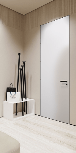 OPTIMA SNOW WHITE INVISIBLE METAL FRAME BELLDINNI MODERN INTERIOR DOOR - 1