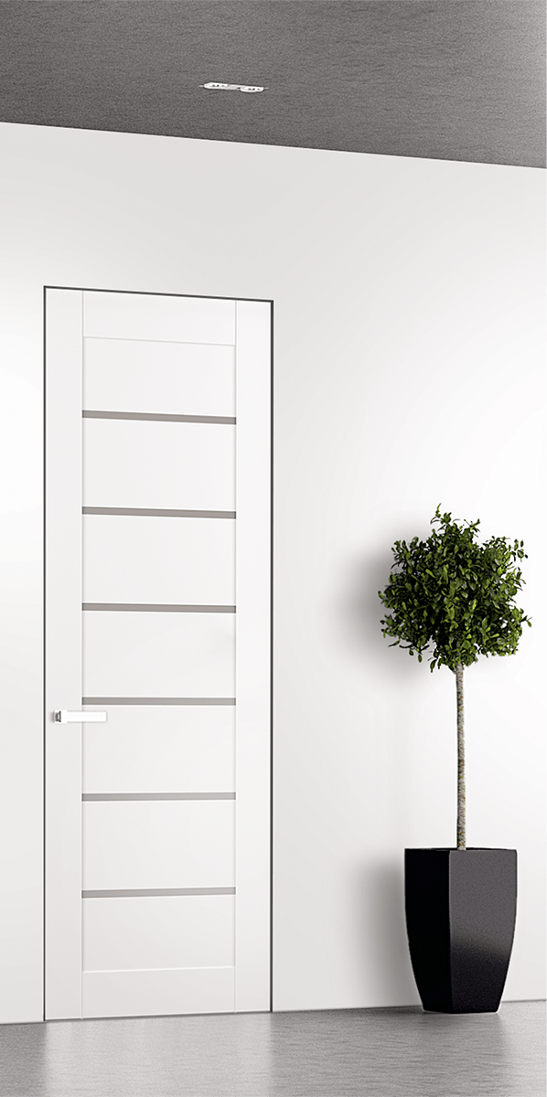 ALBA SNOW WHITE INVISIBLE METAL FRAME BELLDINNI MODERN INTERIOR DOOR - 1