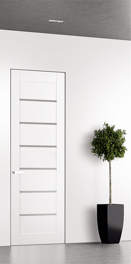 ALBA SNOW WHITE INVISIBLE METAL FRAME BELLDINNI MODERN INTERIOR DOOR - 1