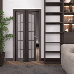 PALLADIO 10 LITE VETRO GRAY OAK BI-FOLD BELLDINNI MODERN INTERIOR DOOR - 1