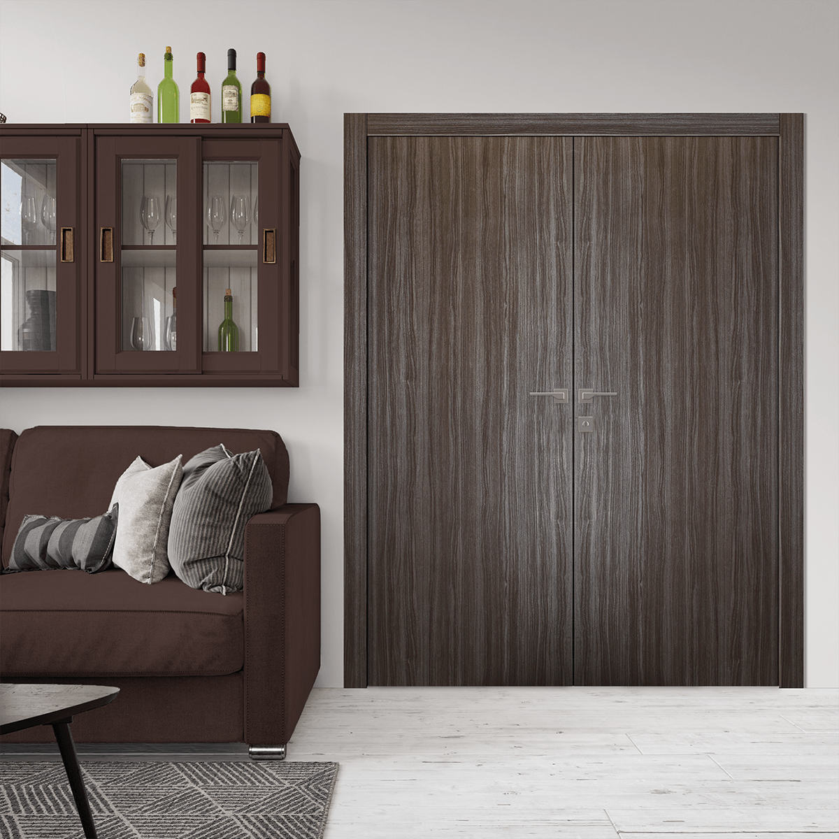 PALLADIO GRAY OAK DOUBLE POCKET DOORS BELLDINNI MODERN INTERIOR DOOR - 2