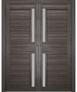 ESTA VETRO GRAY OAK DOUBLE POCKET BELLDINNI MODERN INTERIOR DOOR - 1