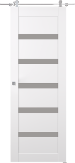 LEORA VETRO SNOW WHITE BARN BELLDINNI MODERN INTERIOR DOOR - 1