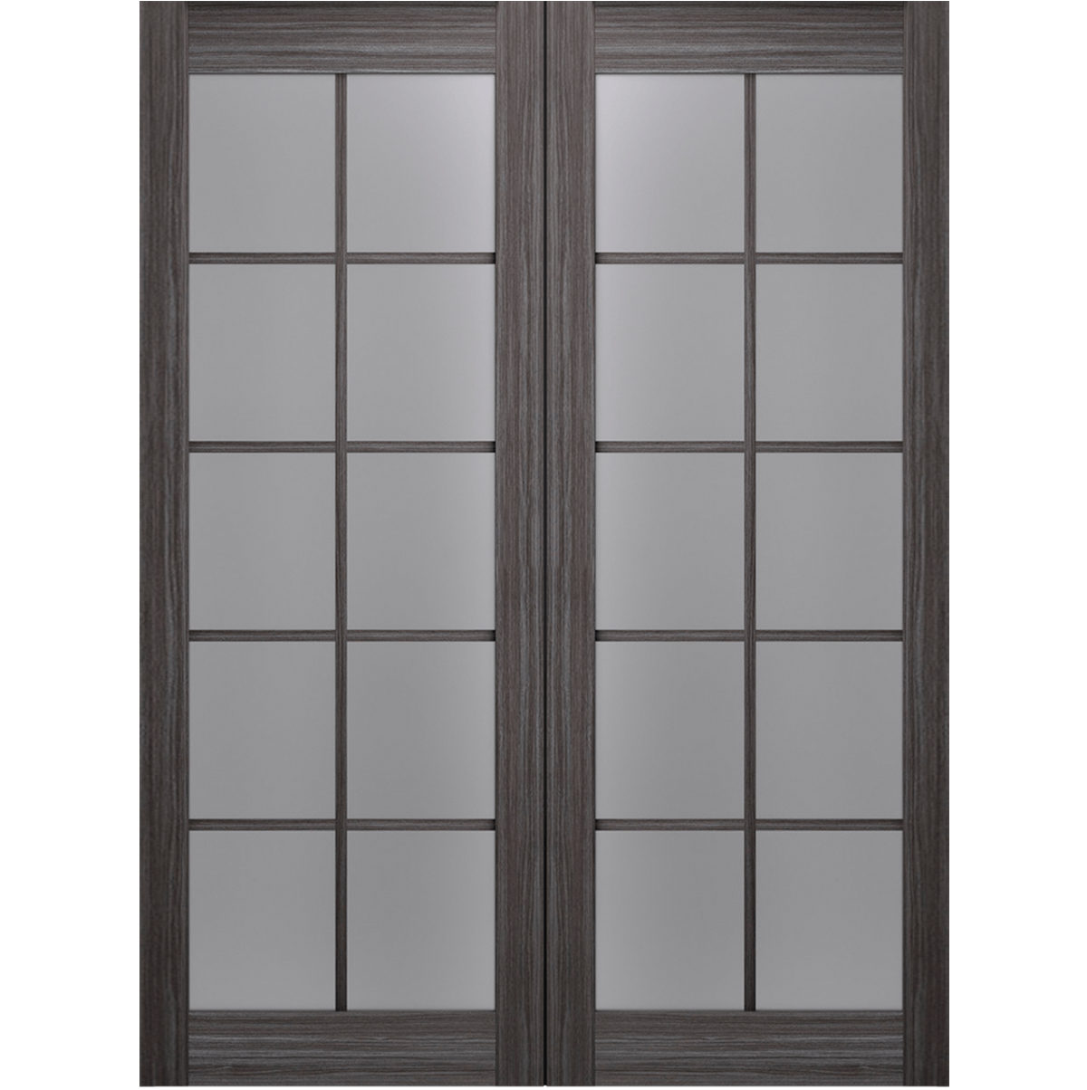 PALLADIO 10 LITE VETRO GRAY OAK DOUBLE POCKET BELLDINNI MODERN INTERIOR DOOR - 1