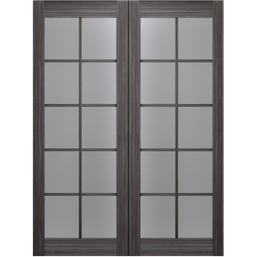 PALLADIO 10 LITE VETRO GRAY OAK DOUBLE POCKET BELLDINNI MODERN INTERIOR DOOR - 1