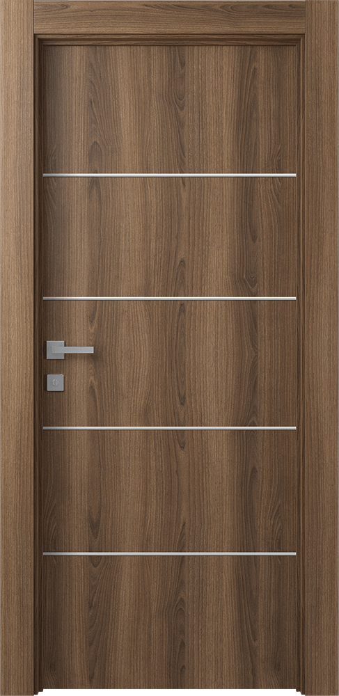 OPTIMA 4H PECAN NUTWOOD SWING DOORS BELLDINNI MODERN INTERIOR DOOR - 1