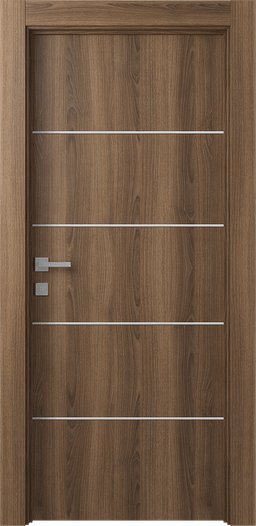 OPTIMA 4H PECAN NUTWOOD SWING DOORS BELLDINNI MODERN INTERIOR DOOR - 1