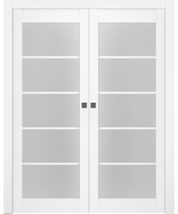 PALLADIO 5 LITE VETRO BIANCO NOBLE DOUBLE POCKET BELLDINNI MODERN INTERIOR DOOR - 1