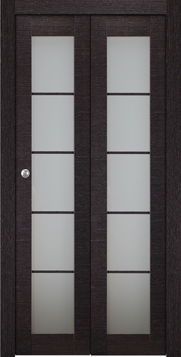 AVANTI 5 LITE VETRO BLACK APRICOT BI-FOLD BELLDINNI MODERN INTERIOR DOOR - 1