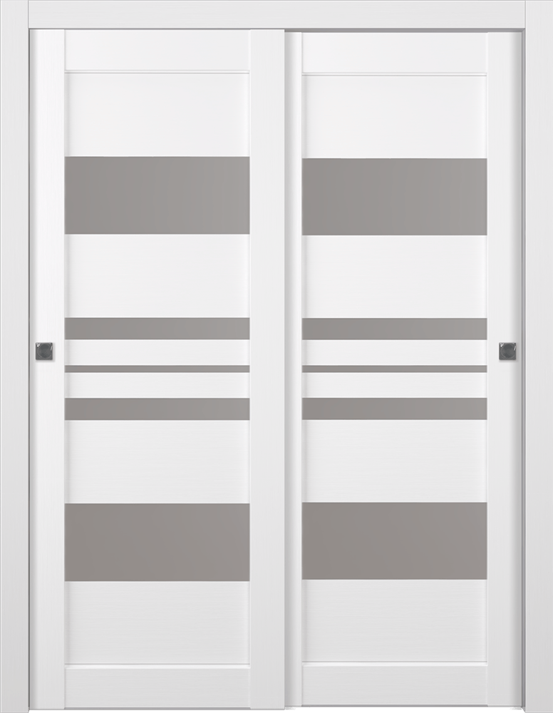 ROMI VETRO BIANCO NOBLE BYPASS BELLDINNI MODERN INTERIOR DOOR - 1