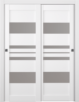 ROMI VETRO BIANCO NOBLE BYPASS BELLDINNI MODERN INTERIOR DOOR - 1