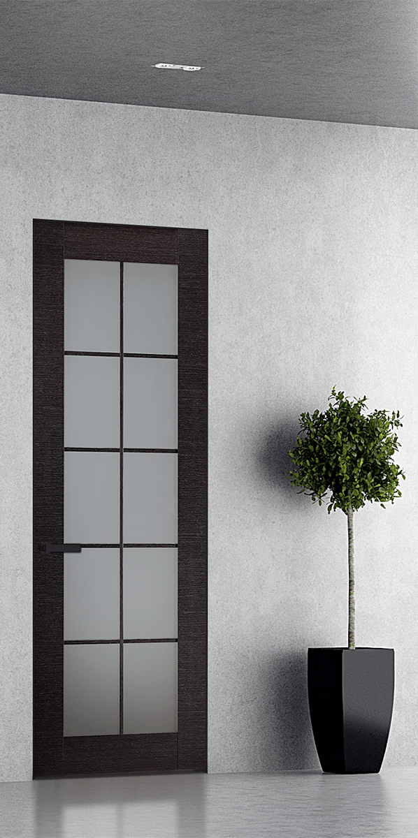 AVANTI 10 LITE VETRO BLACK APRICOT INVISIBLE METAL FRAME BELLDINNI MODERN INTERIOR DOOR - 1