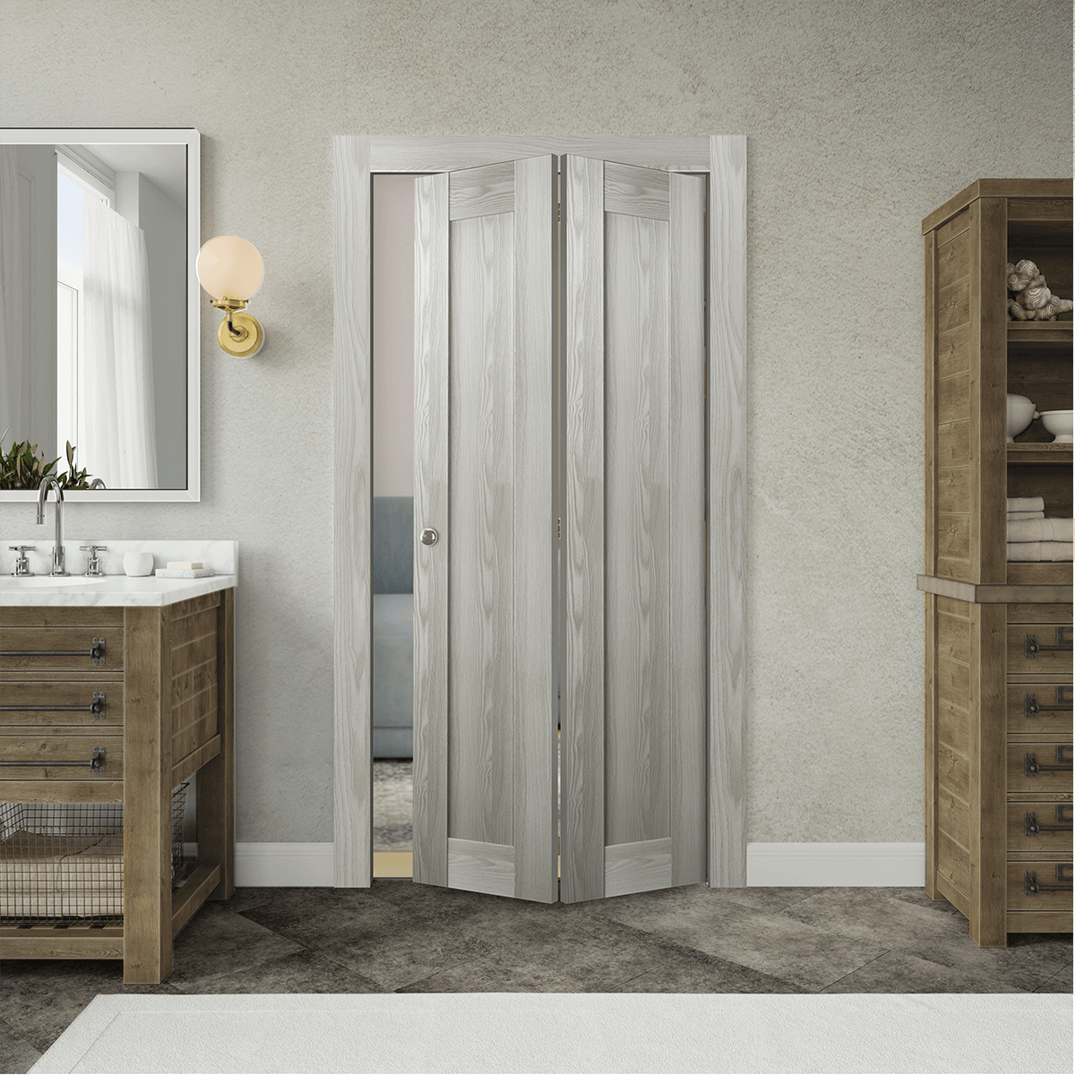 AVON 07 RIBEIRA ASH BI-FOLD BELLDINNI MODERN INTERIOR DOOR - 2