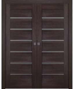AVON 07-02 VETRO VERALINGA OAK DOUBLE POCKET BELLDINNI MODERN INTERIOR DOOR - 1