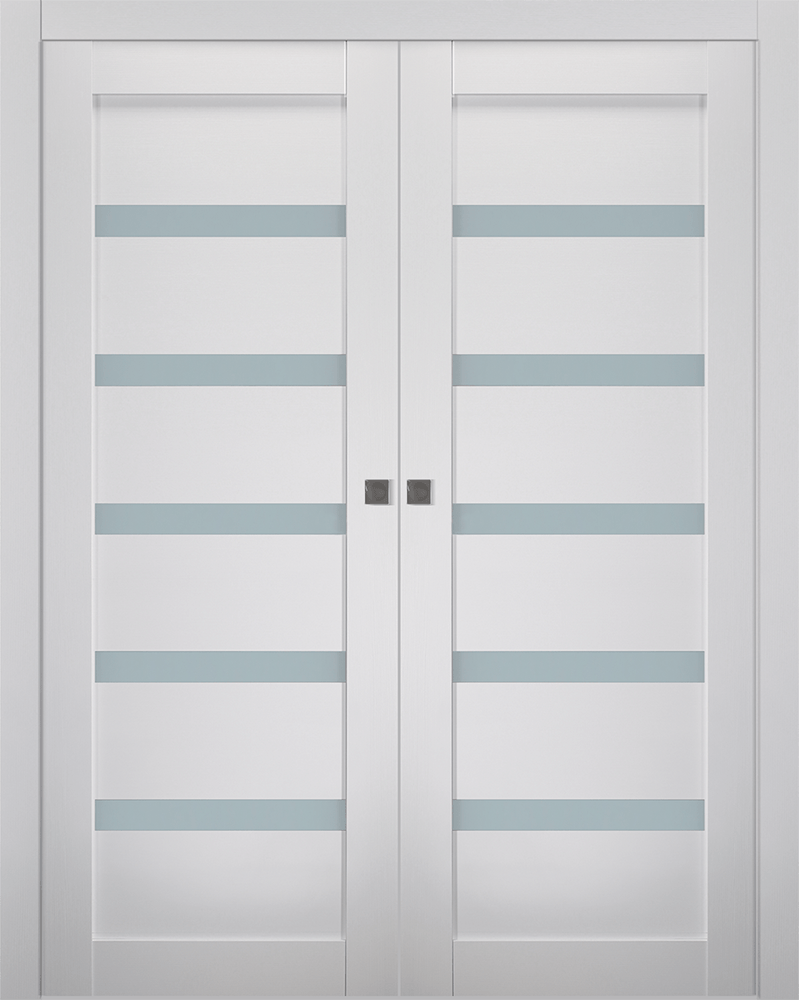 LEORA VETRO BIANCO NOBLE DOUBLE POCKET BELLDINNI MODERN INTERIOR DOOR - 1