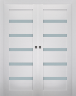 LEORA VETRO BIANCO NOBLE DOUBLE POCKET BELLDINNI MODERN INTERIOR DOOR - 1