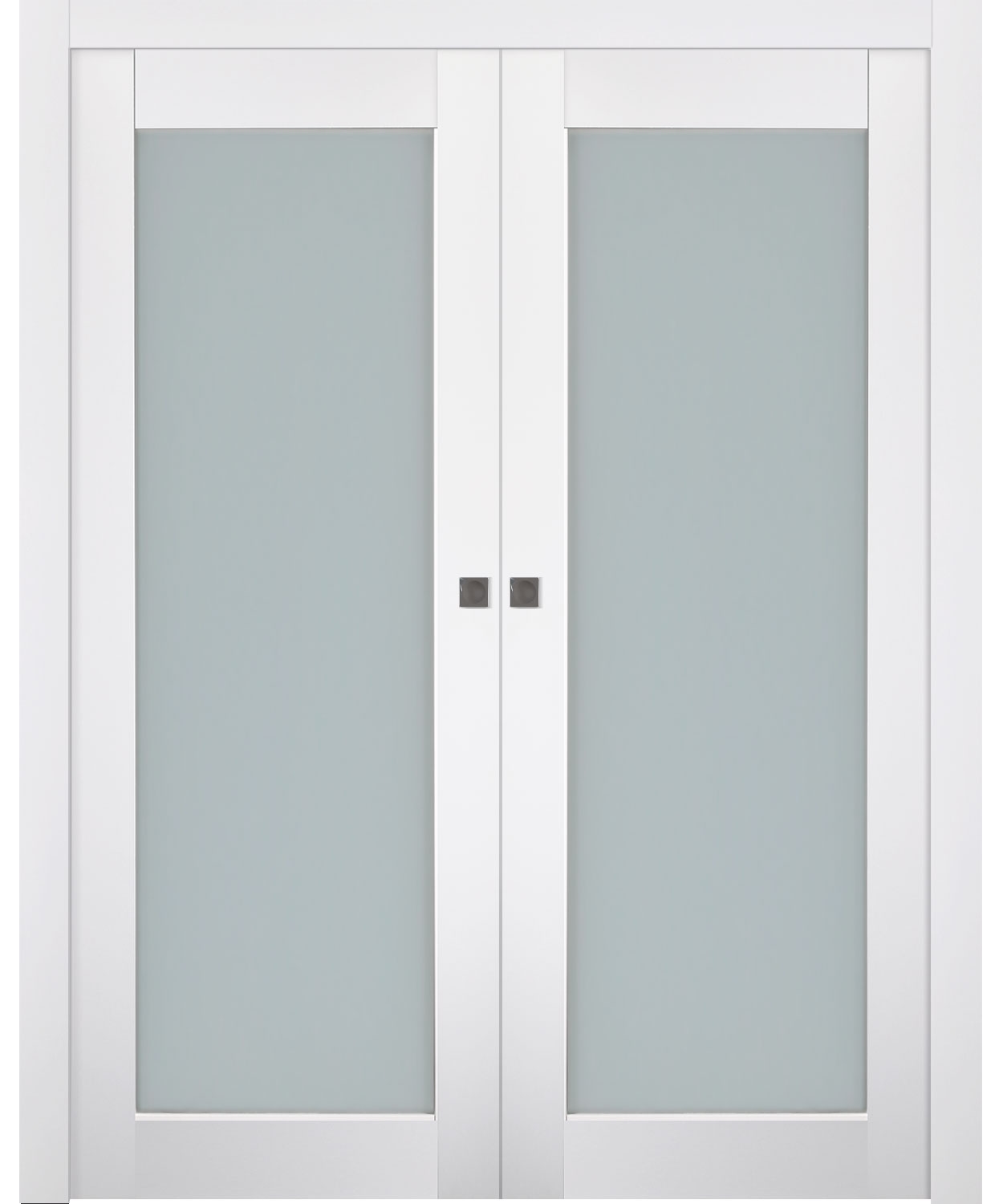 SMART PRO 207 VETRO POLAR WHITE DOUBLE POCKET BELLDINNI MODERN INTERIOR DOOR - 1
