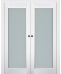 SMART PRO 207 VETRO POLAR WHITE DOUBLE POCKET BELLDINNI MODERN INTERIOR DOOR - 1