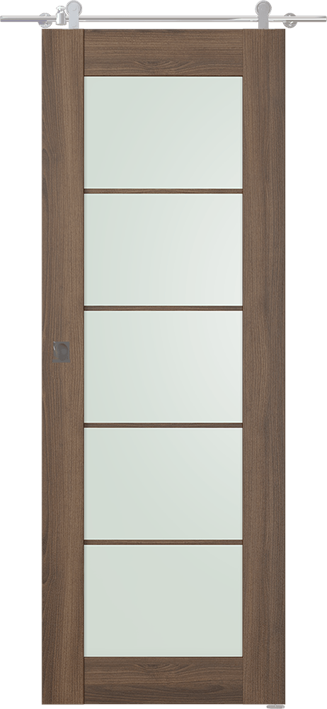 AVON 5 LITE VETRO PECAN NUTWOOD BARN BELLDINNI MODERN INTERIOR DOOR - 1