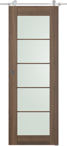 AVON 5 LITE VETRO PECAN NUTWOOD BARN BELLDINNI MODERN INTERIOR DOOR - 1