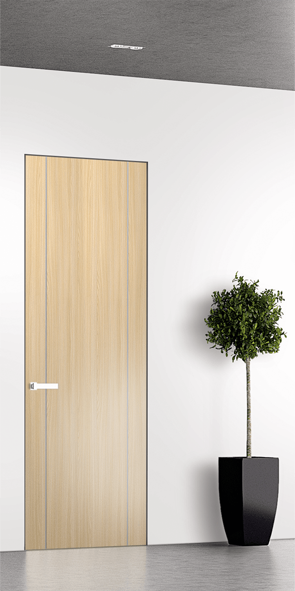 OPTIMA 2U LOIRE ASH DOUBLE INVISIBLE METAL FRAME BELLDINNI MODERN INTERIOR DOOR - 1