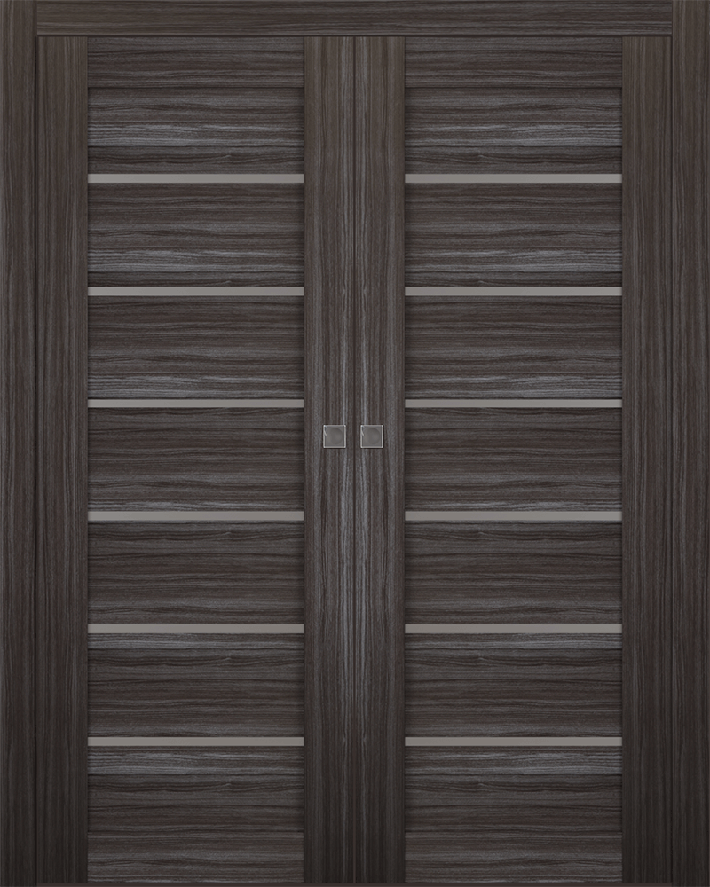 ALBA GRAY OAK DOUBLE POCKET BELLDINNI MODERN INTERIOR DOOR - 1