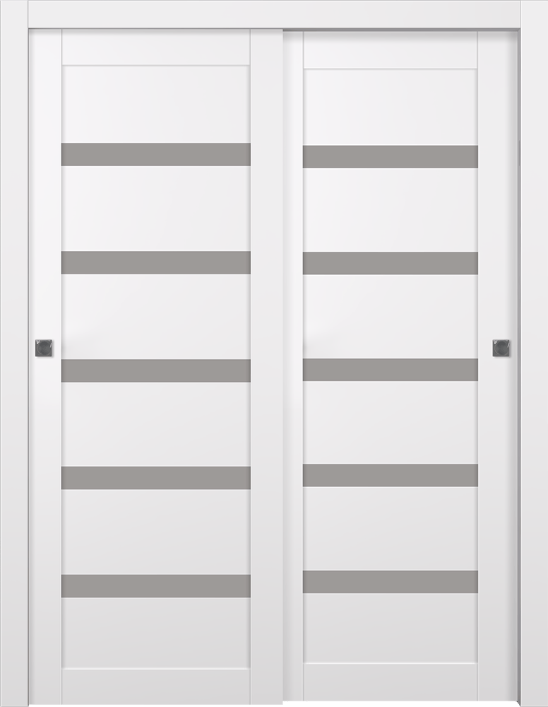LEORA VETRO SNOW WHITE BYPASS BELLDINNI MODERN INTERIOR DOOR - 1