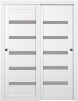 LEORA VETRO SNOW WHITE BYPASS BELLDINNI MODERN INTERIOR DOOR - 1