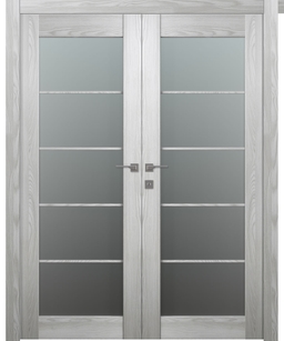 AVON 5 LITE VETRO RIBEIRA ASH DOUBLE BELLDINNI MODERN INTERIOR DOOR - 2