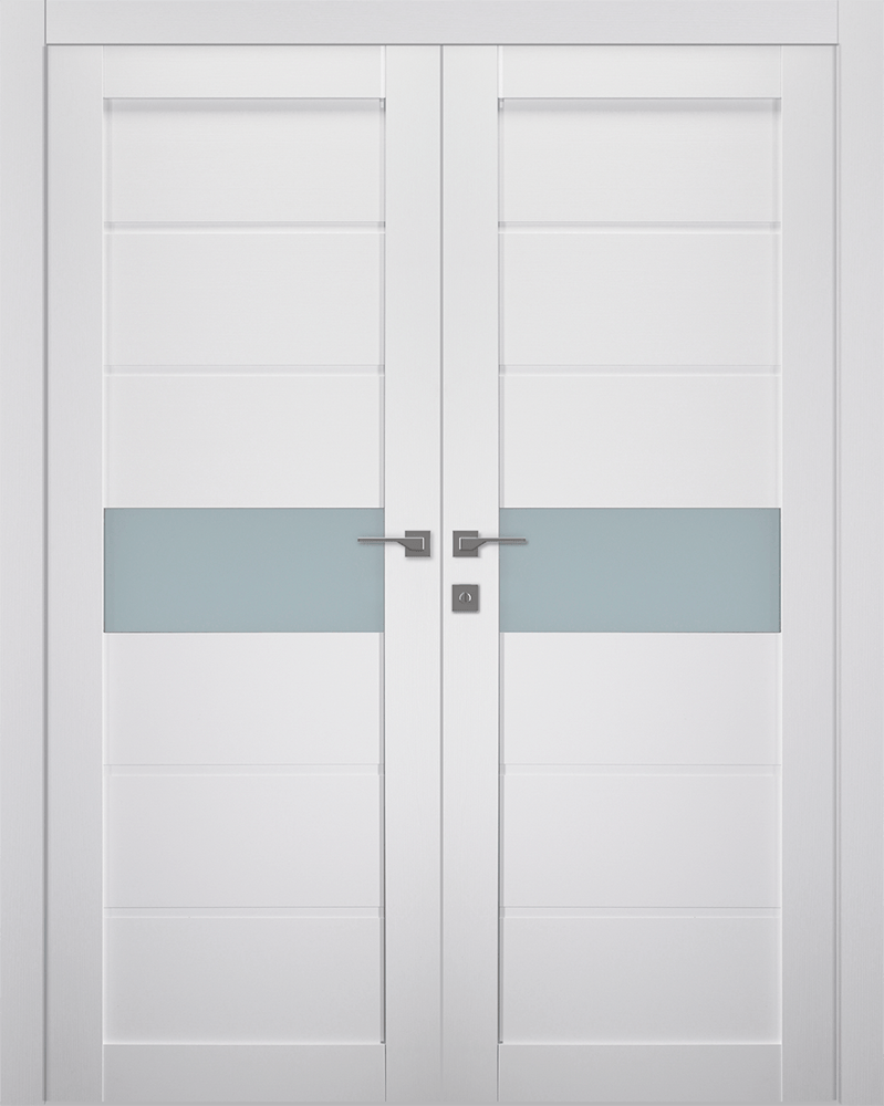 EDNA VETRO BIANCO NOBLE DOUBLE BELLDINNI MODERN INTERIOR DOOR - 1