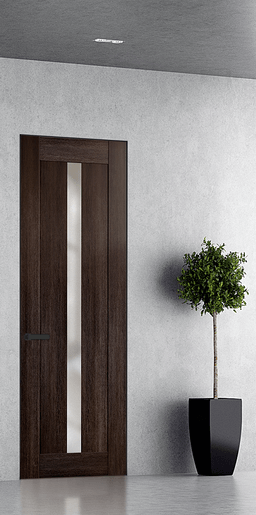 AVON 101 VETRO VERALINGA OAK DOUBLE INVISIBLE METAL FRAME BELLDINNI MODERN INTERIOR DOOR - 1