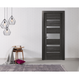 KINA VETRO GRAY OAK BARN DOORS BELLDINNI MODERN INTERIOR DOOR - 2