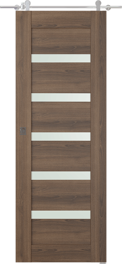AVON 07-04 VETRO PECAN NUTWOOD BARN DOORS BELLDINNI MODERN INTERIOR DOOR - 2