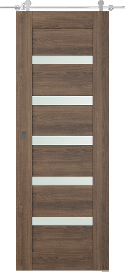 AVON 07-04 VETRO PECAN NUTWOOD BARN DOORS BELLDINNI MODERN INTERIOR DOOR - 2