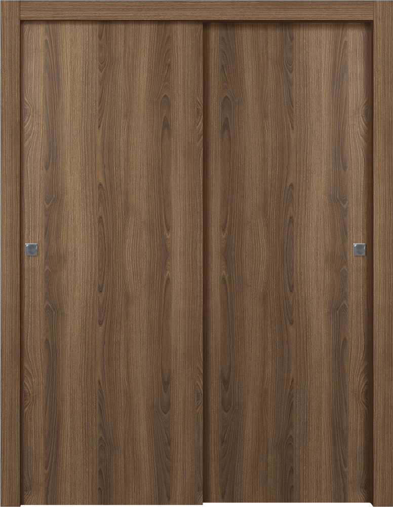 OPTIMA PECAN NUTWOOD BYPASS DOORS BELLDINNI MODERN INTERIOR DOOR - 1